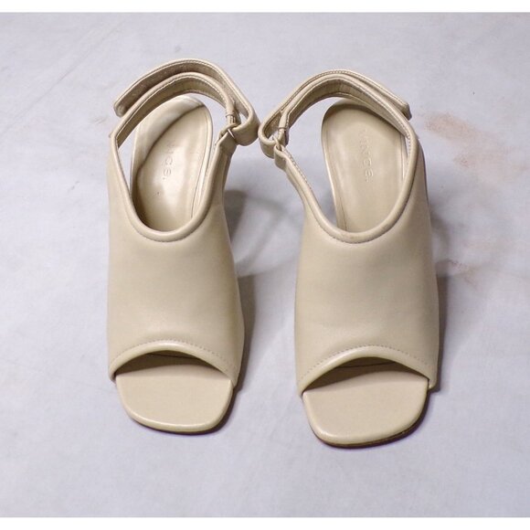 VINCE Quest Padded Square Toe Slingback Sandal Shoe Leather Ivory Off-White 6 - Picture 6 of 14